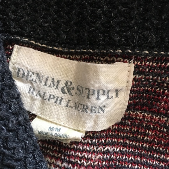 RALPH LAUREN DENIM & SUPPLY Southwestern Indian Aztec Knit Cardigan M - Picture 7 of 7